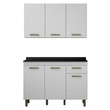 Imagem de Armário Aéreo e Balcão de Cozinha São Luís Branco - Valdemóveis