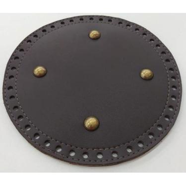 Imagem de Base Redonda para Bolsa de Crochê 18 cm Cor Café - Dupla Face e Estrut