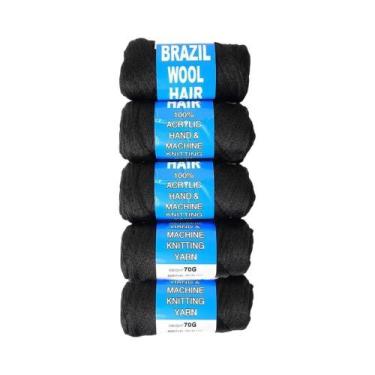 Imagem de Extensões De Cabelo Sintético Preto Natural Africano, Tranças Jumbo De