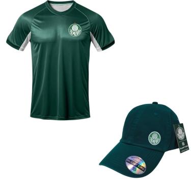 Imagem de KIT Camisa Palmeiras Player II 1914 Verde com Boné verde Escurro escudo bordado-Masculino