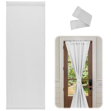 Imagem de ZJRDYYK Cortina de porta blackout francesa, cortinas escurecidas de 66 x 182 cm para porta de pátio, cobertura de janela de porta francesa para quarto/porta da frente/armário (ouro branco)