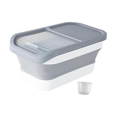 Imagem de Stgfyxgs Recipiente para Armazenar Ração de Cães E Gatos, Caixa para Guardar Alimentos, 10 Kg (22 Lbs), Grande Capacidade, Recipiente para Arroz de Cozinha, Do, CINZENTO