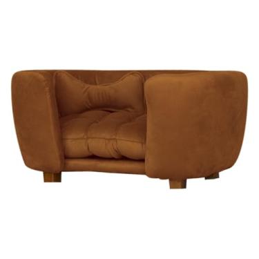 Imagem de Poltrona Cama Pet Estofada Tecido Veludo(Cobre)