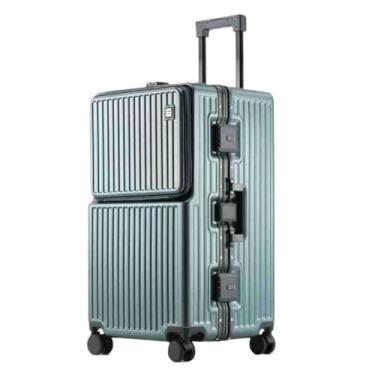 Imagem de Tourister Bagagem com estrutura de alumínio de grande capacidade - Mala de viagem de mão de 26/28/30 polegadas (unissex)(Blue,32 inches)