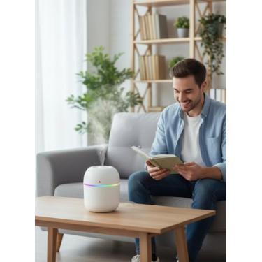 Imagem de Mini umidificador de névoa fria portátil, hidratante de ar USB com luz de brilho suave para escritório em casa