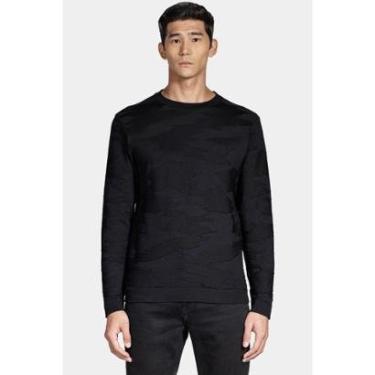 Imagem de Tricot Aramis Manga Longa Jacquard Camuflado Preto-Masculino