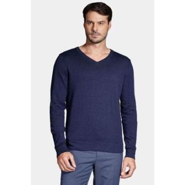 Imagem de Tricot Manga Longa Gola v Marinho-Masculino