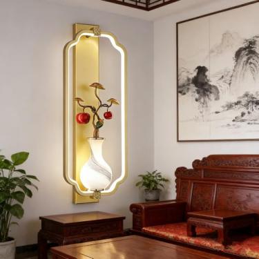 Imagem de OUFULA Contemporânea Lâmpada de parede LED Chinês Criativo Sala Quarto Estudo Villa Hotel Casa de Chá Corredor Escadas Luz (Estilo 25)