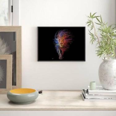 Imagem de Quadro Decorativo Desenho Leão Andando 34x23Cm