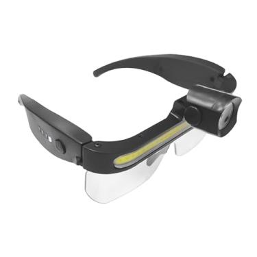 Imagem de Aymzbd Óculos de cabeça com lanterna LED, luz de trabalho recarregável para corrida e pesca.