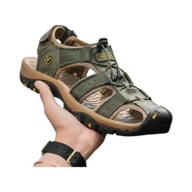 Imagem de Sandálias De Couro Masculinas De Verão, Respiráveis, Casuais, Para Pra