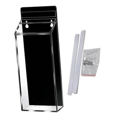 Imagem de KAIYUEMAOYI Porta-folhetos Externo em Acrílico, Dispensador de Literatura para Parede, Caixa de Documentos à Prova D'água com Tampa Articulada, Ideal para Esc, Preto