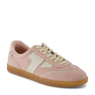 Imagem de TOMS Tênis feminino Collins de couro com cadarço casual - branco, rosa, 38
