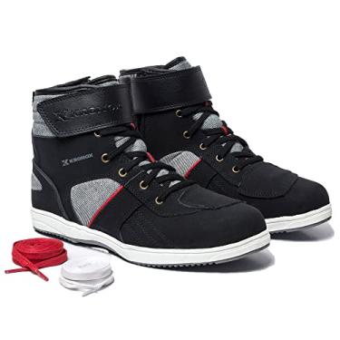 Imagem de KRONOX Tênis de motocicleta masculino – Equipamento de equitação protegido para bicicleta de rua, Preto e cinza, 44