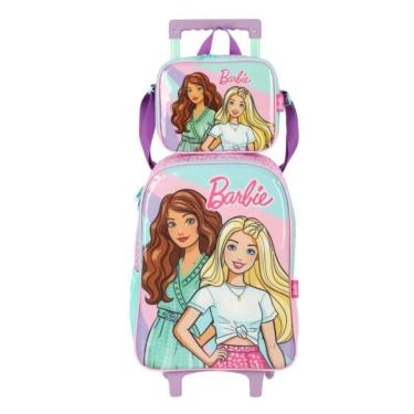 Imagem de Kit Mochila com Rodinha mala escolar Infantil + Lancheira Menina Barbie-Feminino