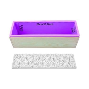 Imagem de Kit De Molde De Sabão De Madeira 1.2L Com Cortador Ondulado Reto De Aç