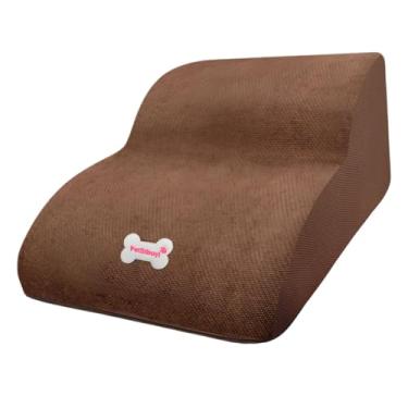 Imagem de Generic Escada para cães com 2 degraus, rampa removível, leve, antiderrapante, versátil, com inclinação suave para sofá, cama elevada, carro e poltrona, CafÉ