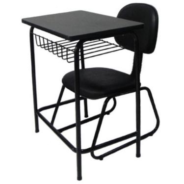 Imagem de Mesa Escolar com cadeira de Escritório Linha Mesa Escolar Preto