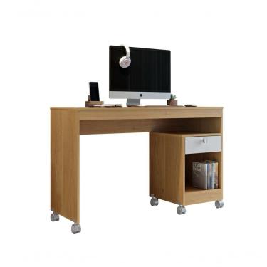 Imagem de Mesa Para Computador 01 Gaveta Com Rodizio Giga Valdemoveis Cinamomo-off White