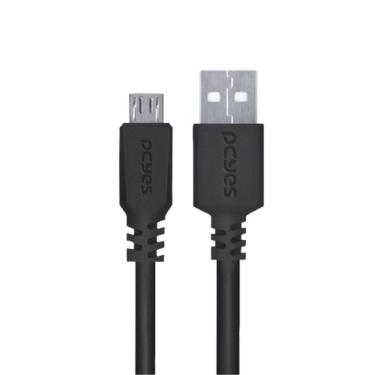 Imagem de Cabo Para Celular Smartphone Micro Usb Para Usb A 2.0 1 Metro Preto - Pmuap-1