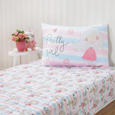 Imagem de Jogo De Cama Kids Solteiro 2 Pçs Microfibra 88x188x30cm Pretty Girl