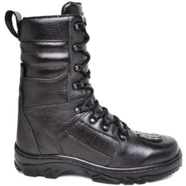 Imagem de Bota Coturno Militar Masculino em Couro Legítimo com Solado Antiderrapante-Masculino