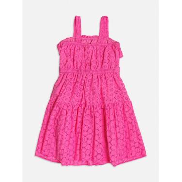 Imagem de Vestido Infantil de Laise Rosa c/Laço cintura Momi-Feminino