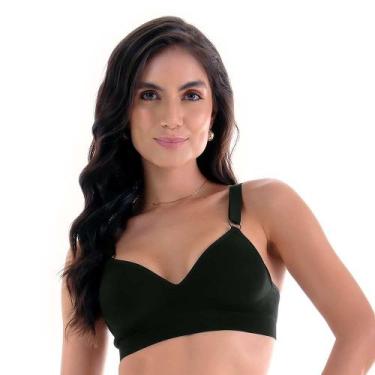 Imagem de Sutiã Comfort Alças Largas e Reguláveis com Bojo sem Costura Preto Zee