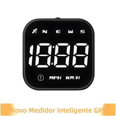 Imagem de Display Digital HUD GPS LED Branco Para Carro Com Velocímetro Digital 