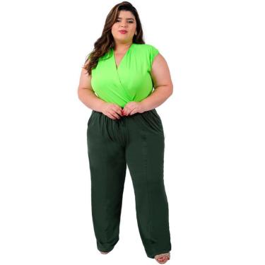 Imagem de Calça Pantalona Recorte Feminina Plus Size Catwalk Viscolycra-Feminino