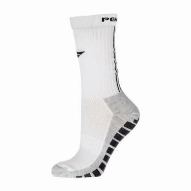 Imagem de Meia Masculina Futebol Penalty 4107891110 Grip, Branco, 39-44