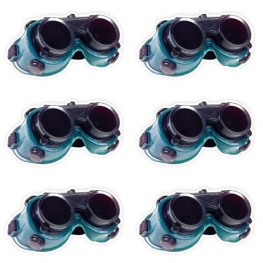 Imagem de Oculos De Solda Protecao Kit 6 Uni EPI Máscara Articulavel Dupla Lente Para Soldador Com Filtro Equipamento Profissional