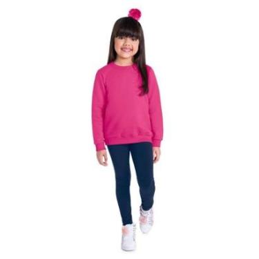 Imagem de Blusão básico infantil menina em moletom Brandili-Rosa-Feminino