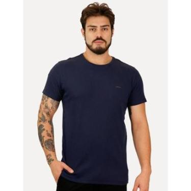 Imagem de Camiseta Colcci Masculina Slim Malha Canelada Azul Marinho-Masculino