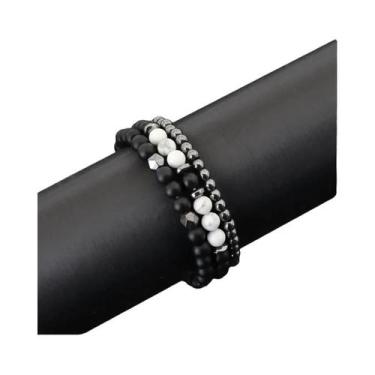 Imagem de Conjunto De 3 Pulseiras Masculinas De Pedra Natural: Hematita, Olho De