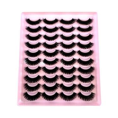 Imagem de Cílios Postiços De Visom Sintético Macios, 20 Pares, Naturais, Longos,