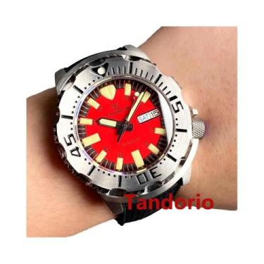 Imagem de Relógio Automático Masculino Com Mostrador Laranja Luminoso De 42mm, 2
