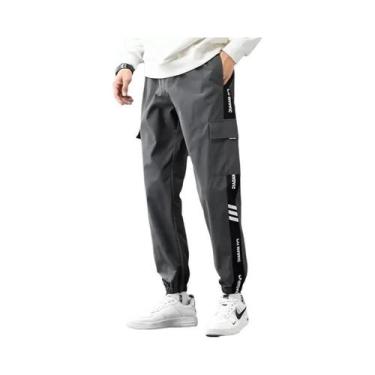 Imagem de Calças De Trabalho Masculinas Soltas De Tamanho Grande, Calças Esporti