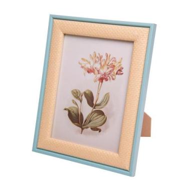 Imagem de Porta-Retrato Trançado Rústico 15cm x 20cm Azul MDF - Wolff