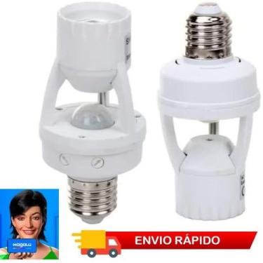 Imagem de Soquete Sensor de Presença com Fotocélula Detecta Movimentos 360 Lâmpa
