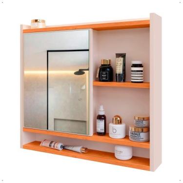 Imagem de Armário De Banheiro Aéreo Espelheira Aqua 1 Portas Cores - Lojas Compr