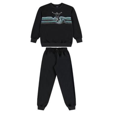 Imagem de Conjunto em Moletinho Infantil Guloseima, Preto, 1