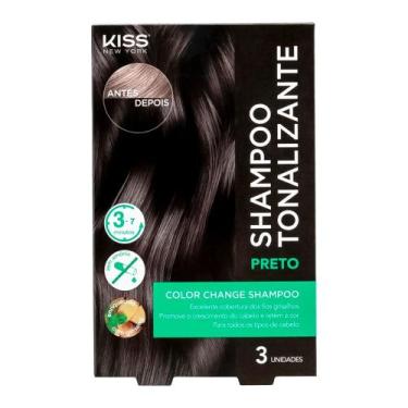 Imagem de Kiss New York Color Change Shampoo Tonalizante Preto