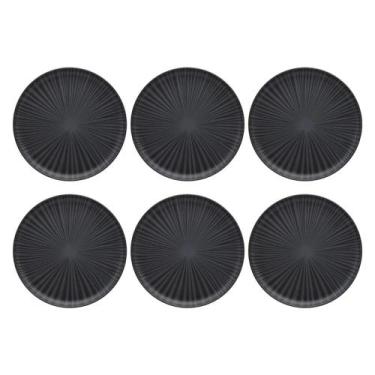 Imagem de Conjunto 6 Pratos Sobremesa Oxford Ceramica Preto 20cm Onix