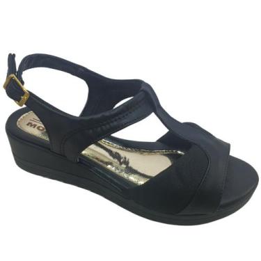 Imagem de Sandália Feminina Anabela Super Conforto Moda Pé, Preto, 35, Feminino