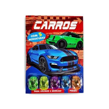 Imagem de Livro - Carros - Colorir e Brincar com 5 Miniaturas