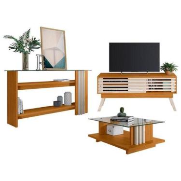 Imagem de Rack Bancada Com Aparador E Mesa De Centro Frizz 1.5 Cinamomo Off Whit