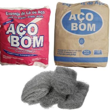 Imagem de Esponja de Lã de Aço Aço Bom - Fardo com 12 pacotes (pacote com 8 unid
