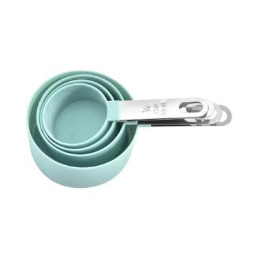 Imagem de Conjunto De Copos E Colheres Medidoras De Plástico Multiuso Com Cabo D