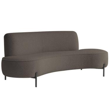 Imagem de Sofá Orgânico 2 Lugares 150cm Argos Pés Preto Bouclé Marrom - Nexta Casa